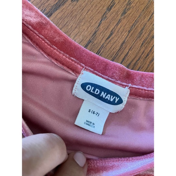 Old Navy Velvet Short Sleeve Shirt- Pink- Size S - Picture 4 of 6